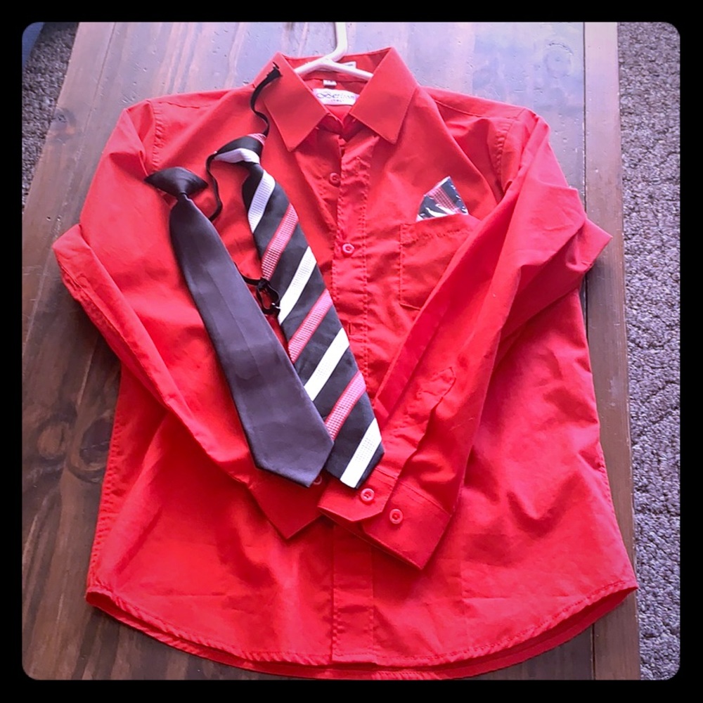 Boys red button down